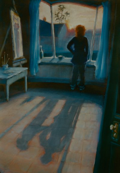 Niemals allein 2002 Figur am Fenster mit Schatten, Geist von Lee Campbell